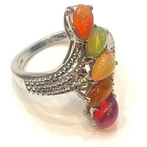 Multi Gemstone 925 Sterling Silver Ring